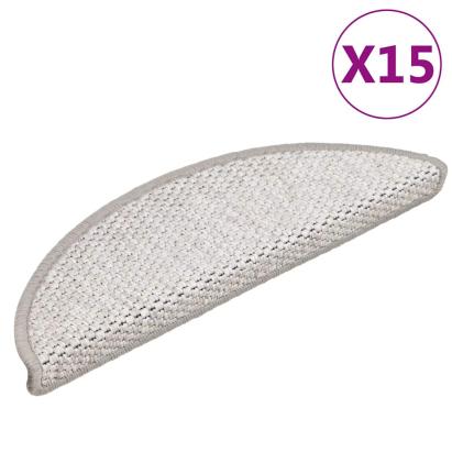 Covoraș scări autoadeziv aspect sisal 15 buc. platină 56x17x3cm GartenMobel Dekor