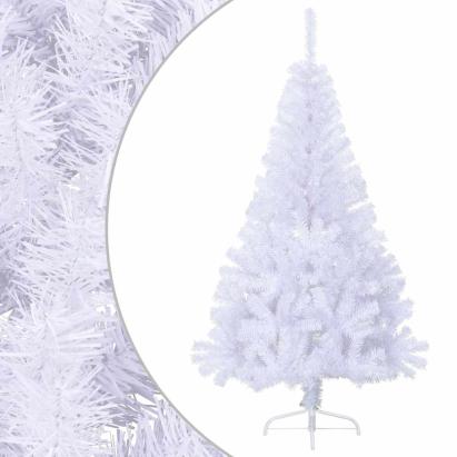Jumătate pom Crăciun artificial cu suport, alb, 150 cm, PVC GartenMobel Dekor