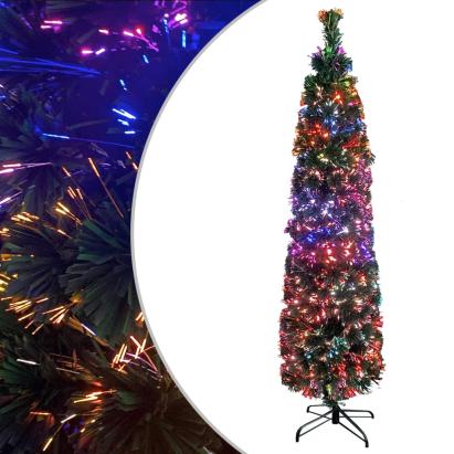 Pom de Crăciun artificial subțire cu suport 120 cm fibră optică GartenMobel Dekor