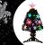 Pom de Crăciun cu LED fulgi de zăpadă, negru 64 cm fibră optică GartenMobel Dekor
