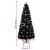 Brad Crăciun cu LED fulgi de zăpadă, negru 240 cm fibră optică GartenMobel Dekor