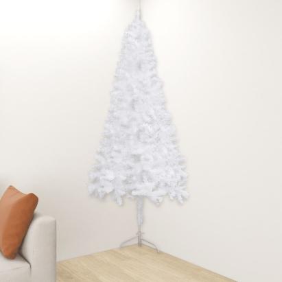 Brad de Crăciun artificial, de colț, alb, 210 cm, PVC  GartenMobel Dekor