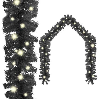 Ghirlandă de Crăciun cu lumini LED, negru, 10 m GartenMobel Dekor