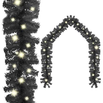 Ghirlandă de Crăciun cu lumini LED, negru, 20 m GartenMobel Dekor