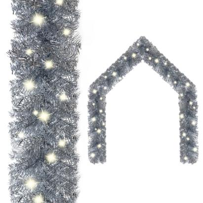 Ghirlandă de Crăciun cu lumini LED, argintiu, 10 m GartenMobel Dekor
