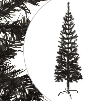 Pom de Crăciun artificial subțire, negru, 150 cm GartenMobel Dekor