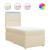Pat box spring cu saltea, crem, 90x200 cm, textil GartenMobel Dekor
