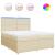 Pat box spring cu saltea, crem, 200x200 cm, textil GartenMobel Dekor