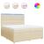 Pat box spring cu saltea, crem, 200x200 cm, textil GartenMobel Dekor