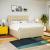 Pat box spring cu saltea, crem, 200x200 cm, textil GartenMobel Dekor