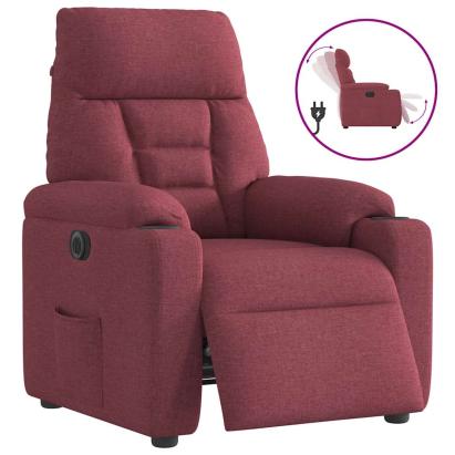 Fotoliu rabatabil electric, roșu vin, material textil GartenMobel Dekor