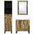 Set de mobilier pentru baie cu sertar cu raft cu depozitare cu ușă cu oglindă 3 pcs Maro Înalt GartenMobel Dekor