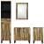 Set de mobilier pentru baie cu sertar cu raft cu depozitare cu ușă cu oglindă 4 pcs Maro mare GartenMobel Dekor