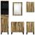 Set de mobilier pentru baie cu sertar cu raft cu depozitare cu ușă cu oglindă 5 pcs Maro Mediu GartenMobel Dekor