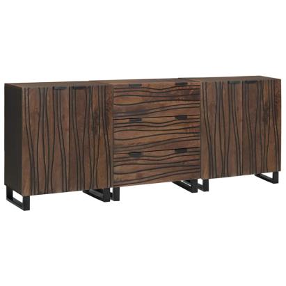 Set de mobilier pentru baie cu sertar cu raft cu depozitare cu ușă 3 pcs Maro mare GartenMobel Dekor