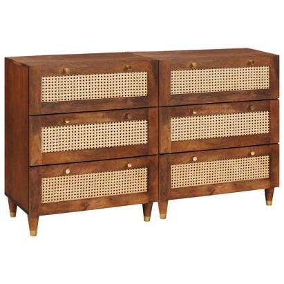 Set de bufet 2 pcs Maro 60 x 33.5 x 75 cm Lemn masiv de mango GartenMobel Dekor