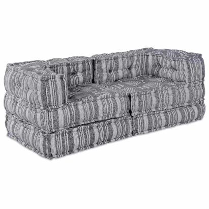 Pouffe 2 pcs Gri 70 x 70 x 54 cm țesătură GartenMobel Dekor
