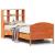 Pat bibliotecă fără saltea maro ceruit 75x190 cm lemn masiv pin GartenMobel Dekor