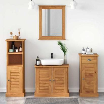 Set de mobilier pentru baie 4 pcs maro miere 37 x 34 x 110 cm GartenMobel Dekor