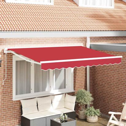 Cortina Retractabilă Manual Roșu 350x200 cm GartenMobel Dekor