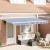Cortina Retractabilă Manual Albastru și Alb 400x200 cm GartenMobel Dekor