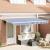 Cortina Retractabilă Manual Albastru și Alb 400x200 cm Aluminiu GartenMobel Dekor
