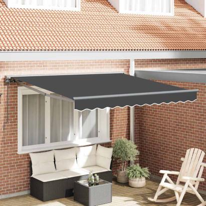 Cortina Retractabilă Antracit 300x250 cm Poliester și Aluminiu GartenMobel Dekor