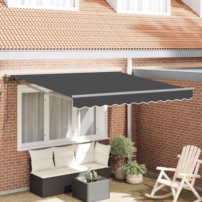 Cortina Retractabilă Antracit 300x250 cm Aluminiu și poliester GartenMobel Dekor