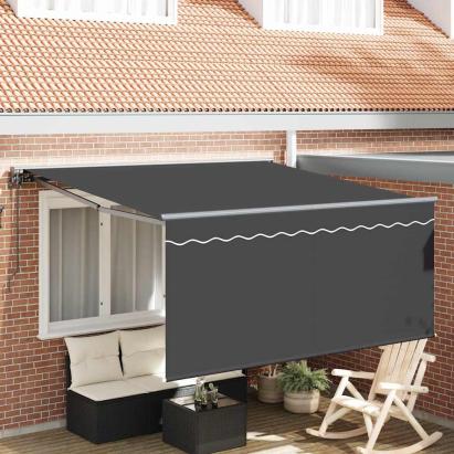 Cortina Retractabilă Antracit 300 x 250 cm Tesatura GartenMobel Dekor