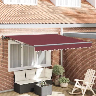 Cortina Retractabilă Roșu Burgund 300x250 cm Poliester și metal GartenMobel Dekor