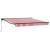 Cortina Retractabilă Manual Stripe Roșu și Alb 300x250 cm Metal GartenMobel Dekor