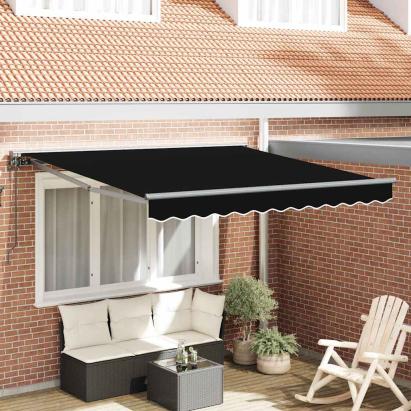 Cortina Retractabilă Manual Negru 300x250 cm GartenMobel Dekor