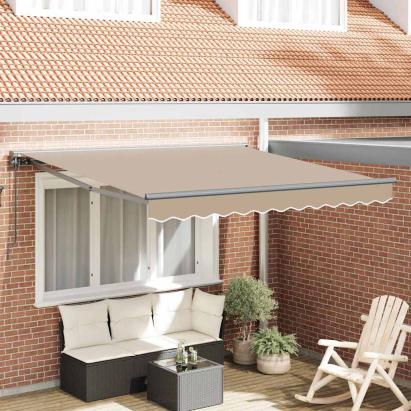 Cortina Retractabilă Manual Bej 300x250 cm Poliester GartenMobel Dekor