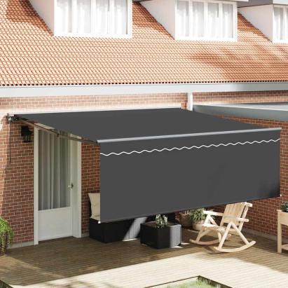 Cortina Retractabilă Portocalie și albă 350x250 cm Poliester GartenMobel Dekor