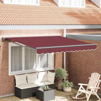 Cortina Retractabilă Manual Roșu Burgund 350x250 cm GartenMobel Dekor