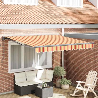 Cortina Retractabilă Manual Galben și portocalie 350x250 cm GartenMobel Dekor
