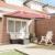 Cortina Retractabilă Manual Stripe Roșu și Alb 350x250 cm GartenMobel Dekor