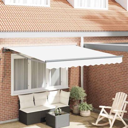Cortina Retractabilă Manual Alb 350x250 cm GartenMobel Dekor