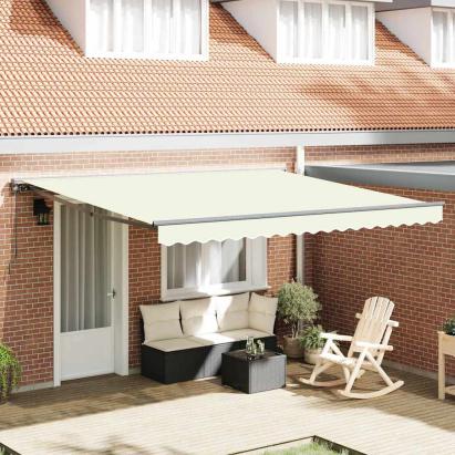 Cortina Retractabilă Crem 400x300 cm Poliester și Aluminiu GartenMobel Dekor