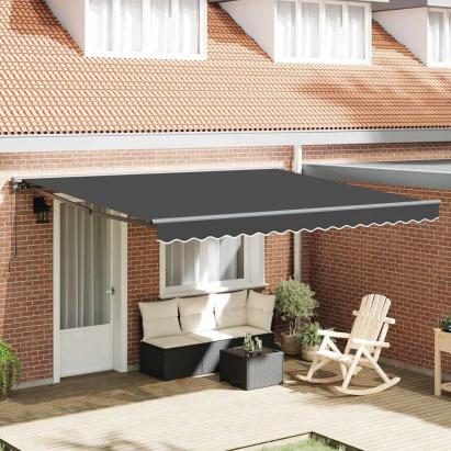 Cortina Retractabilă Antracit 400x300 cm Aluminiu și poliester GartenMobel Dekor