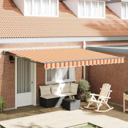 Cortina Retractabilă Manual Galben și portocalie 400x300 cm GartenMobel Dekor