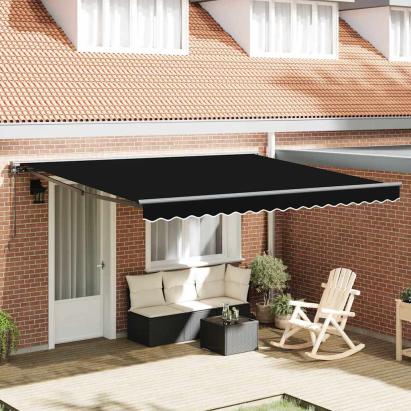 Cortina Retractabilă Manual Negru 400x300 cm GartenMobel Dekor