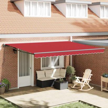 Cortina Retractabilă Manual Roșu 450x300 cm Poliester și metal GartenMobel Dekor