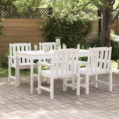 Scaune de dining pentru grădină  4 buc Alb 65,5x55,5x88 cm HDPE GartenMobel Dekor