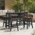 Scaune de Bar  6 pcs Negru HDPE GartenMobel Dekor