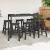 Scaune de Bar  9 buc Negru HDPE GartenMobel Dekor