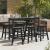 Scaune de Bar  9 buc Negru HDPE GartenMobel Dekor