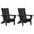 Scaunele pliabile Adirondack  2 părți Negru 74.5x80.5x90 cm HDPE GartenMobel Dekor