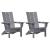 Scaune Adirondack pliabile  2 buc gri deschis 74.5x80.5x90 cm HDPE GartenMobel Dekor
