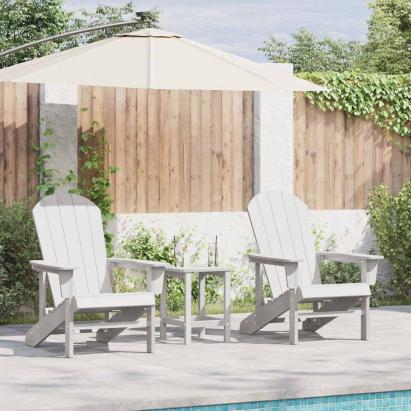 Scaune Adirondack 2 pcs Alb 74x82x90 cm HDPE GartenMobel Dekor